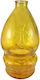 Glass Vigil Oil Lamp Candle Cup Holder Yellow 11x11x20cm Code 0443