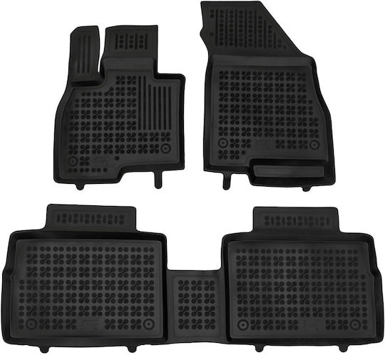 Jaecoo 7 2023+ Offroad Urban Versions AWD Except Super Hybrid PHEV Black Rubber Car Mats Raised Sides Rezaw Plast 3 Pieces