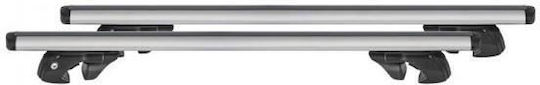 Menabo Complete Aluminum Car Roof Bars Fender XL 134 Cm Silver Standard Raised Rails Lock Safe Load Transport 2 Pieces 16140/mb Menabo 16140/mb