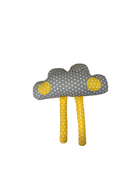 Handmade Decorative Pillow "Cloud" Grey Yellow