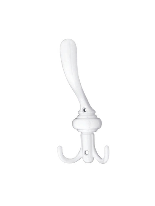 Import Hellas Metal Wall Hanger White 8x19cm