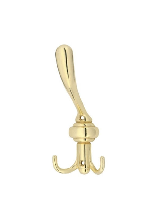 Import Hellas Metal Wall Hanger Gold 8x19cm