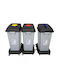 Limpio Plastic Waste Bin with Wheels Gray 60lt