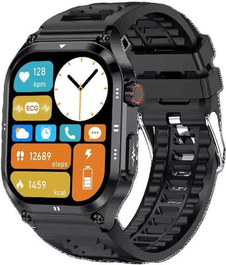Smartwatch Et281 Πολλαπλών Δεικτών Υγείας Mαύρο Unitek
