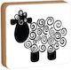 Curly Sheep Елегантна Великденска Украса Руно Sherpa Черно-Бяла 12x15см