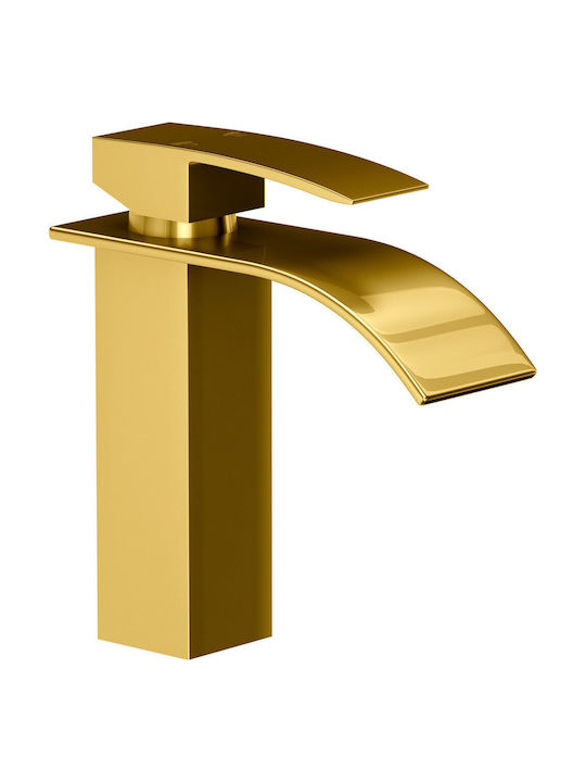 Granitan Mixing Sink Faucet Waterfall Gold