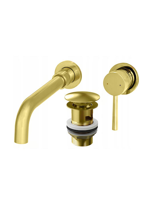 Granitan Granitan Eingebaute Wasserhähne Set für Waschbecken Gold