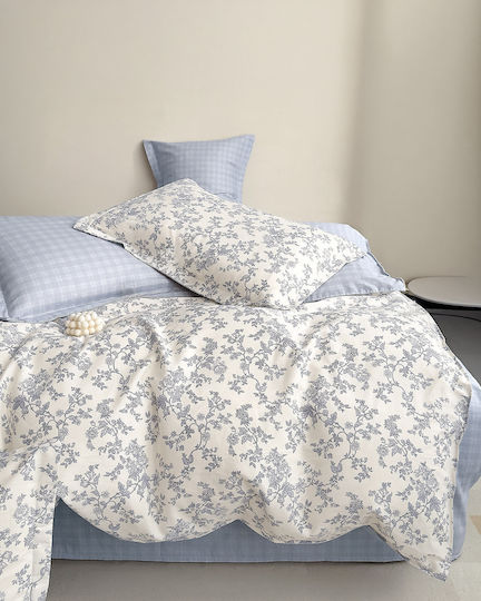 Rythmos Riley Spirit Σετ Σεντόνια Υπέρδιπλα 230x260εκ. Γαλάζιο (4τμχ)