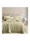 Rythmos Cotton Satin Duvet Cover Set 220x250cm Double with 2 Pillowcases Ally Green