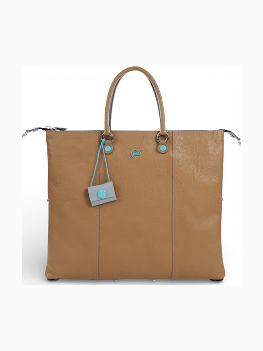 Δερμάτινη Γυναικεία Τσάντα Shopper Πλάτης Καφέ
