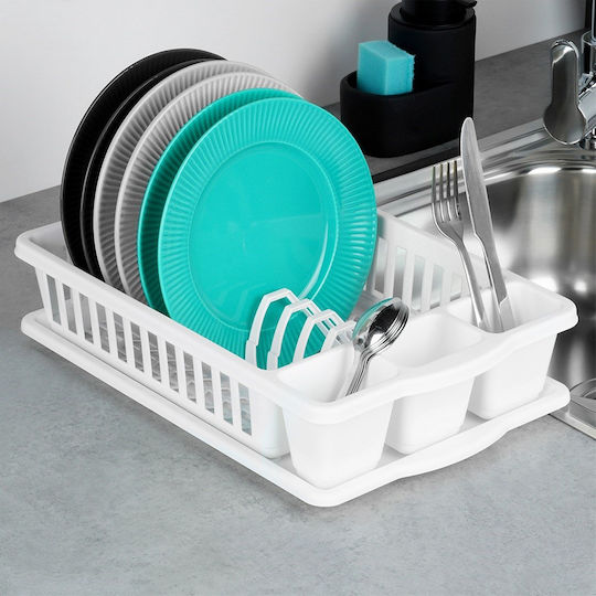 Koopman Scurgător De Chiuvetă Din Plastic Alb 39.5x26x8.5cm