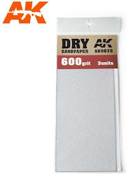 Ak Interactive Ak9039 Dry Sandpaper 600 Grit 3 Units