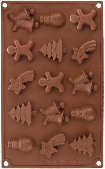 Orion Set Christmas Sweets Molds Brown 29x17cm 15 Pieces