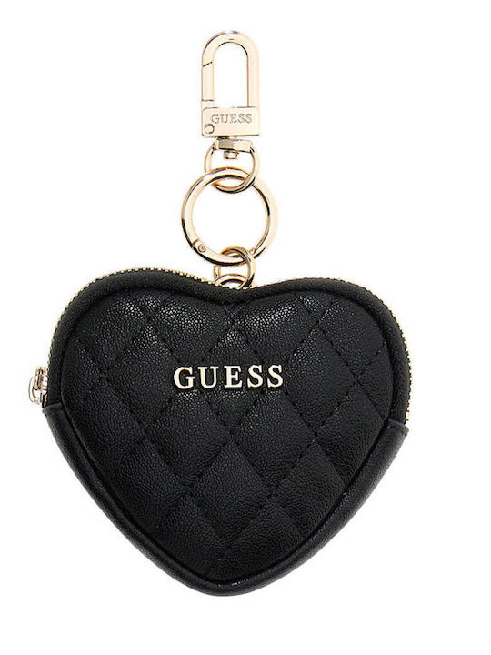 Guess Heart Pouch Keychain Black 198659019068