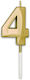 Geburtstagskerzen Nummer 4 in Goldfarbe