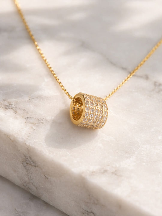 Ioannis Kosmima Necklace From Gold Plated Silver With Zircon