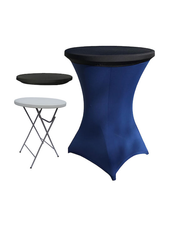 Masă Plastic Catering Pentru Spații Mici Exterioare Pliabilă Cu Ramă Metalică Albastră 80x80x110cm