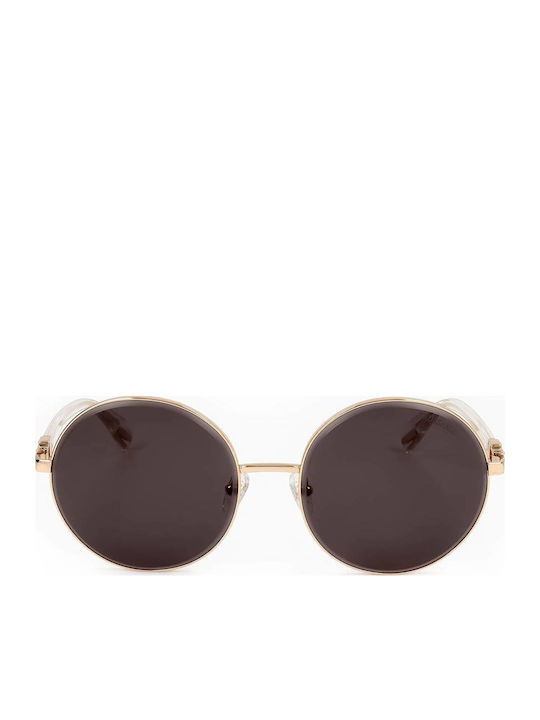 Trussardi Woman Sunglasses with Gold Frame and Purple Lens STR456F 300