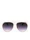 Trussardi Woman Sunglasses with Gold Frame and Purple Lens STR458F 300