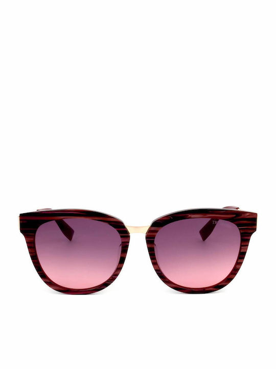 Trussardi Women Sunglasses with Multicolour Frame and Purple Lens STR227F 01DJ
