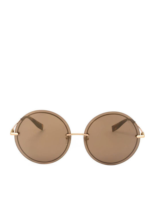Trussardi Woman Sunglasses With Gold Frame And Brown Lens STR219F 300G