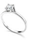 Paraxenies Single Stone Ring in White Gold 14K with Zircon