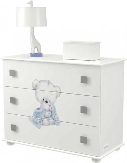 Baby Dresser with 3 Drawers White 102x50x86cm