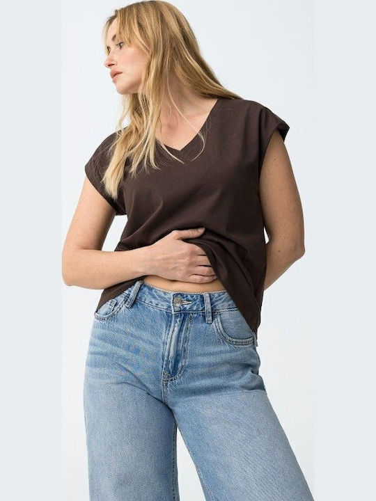 Tiffosi Γυναικείο T-shirt Καφέ