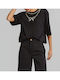 Women's Crop Top Cotton Black