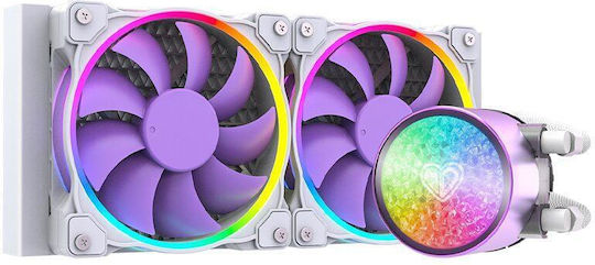 ID-Cooling Pinkflow 240 Охлаждане AIO CPU с 2 Вентилатора 120mm и ARGB Осветление Бяла