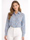 Long Sleeve Women's Shirt Blue SS-CH293-26SH-Blue
