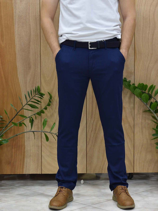 Παντελόνι Chino Ελαστικό σε Slim Εφαρμογή Μπλε