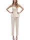 Damen Stoffhose Gelb