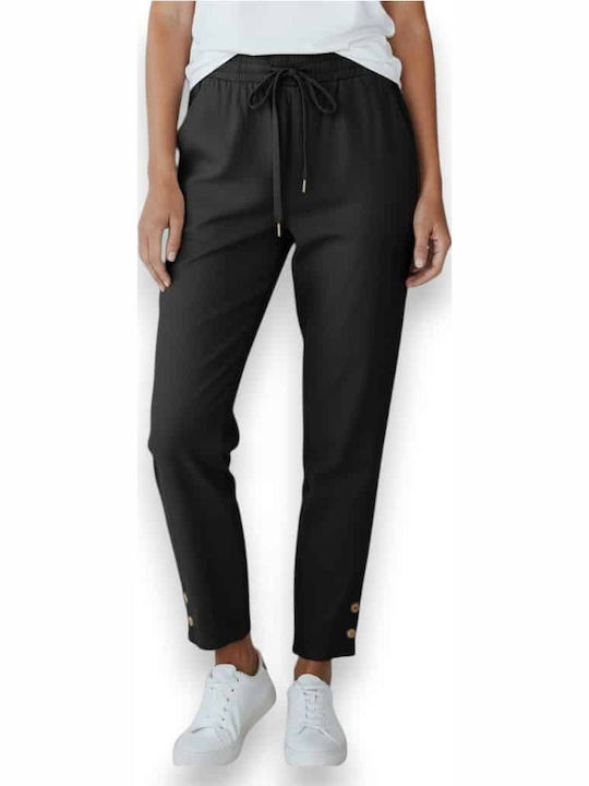 Rebekka Women's Fabric Trousers with Rubber Ban...