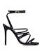 Damen Sandalen Schwarz Stoff
