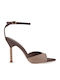 Fabric Sandals with Strass Brown W470063467Y8-BROWN CJ038-16 Satin with Bronze Strass