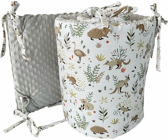 Catriss Crib Bumper Braided Inside Grey Whisper