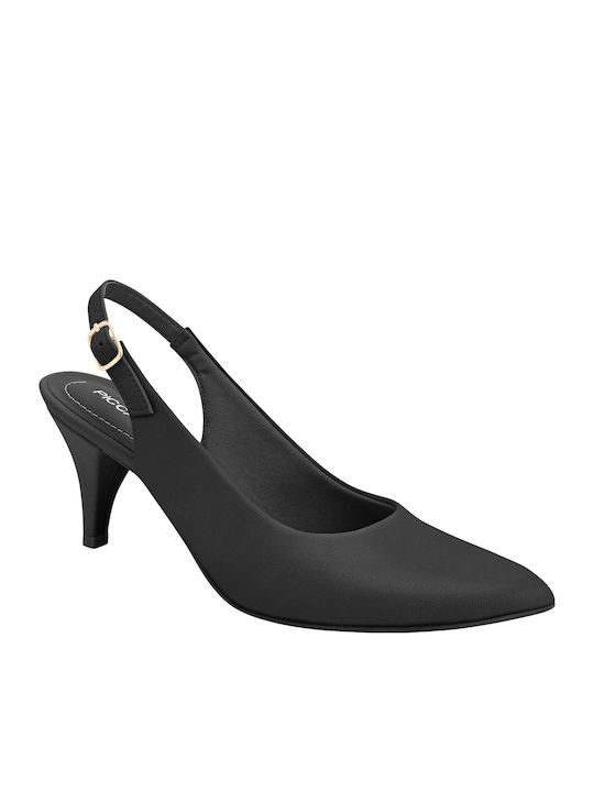 Piccadilly Heels with Strap and Medium Heel Black