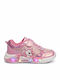 Kids Sneakers Anatomic with Hoop & Loop Closure & Lights Pink