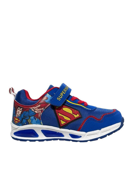 Kids Sneakers with Hoop & Loop Closure and Lights Blue