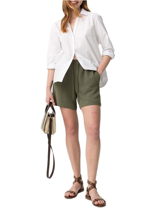 Tiffosi Pantaloni Scurți Pentru Femei Talie Înaltă Verde Oliv