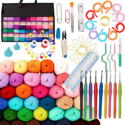 Xxl Crochet Set Zola 113 Pieces 40 Skeins 9 Hooks 2-6 Mm Needles Scissors Other Accessories Multicolor