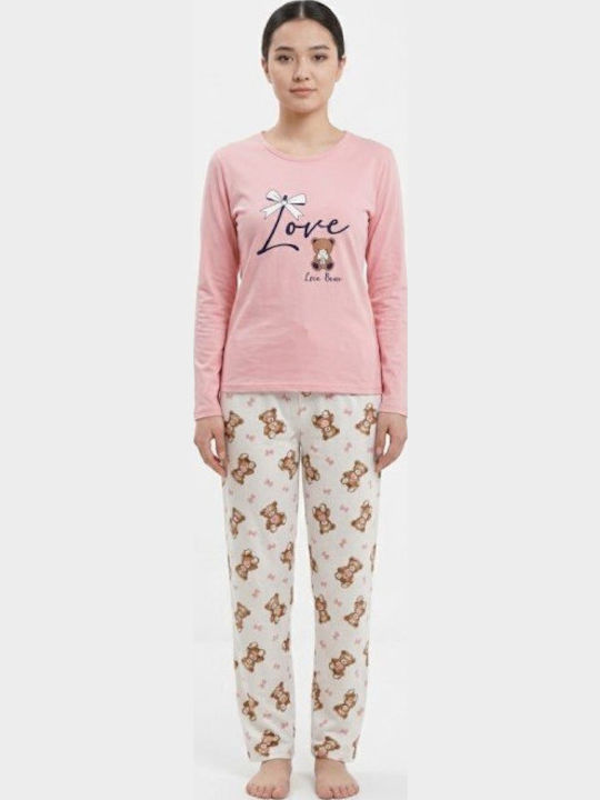 Soccus Set De Pijamale Dama De Iarnă Din Bumbac Roz