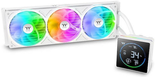 Thermaltake TH360-S v3 Υδρόψυξη AIO CPU με 3 Ανεμιστήρες 120mm και ARGB Φωτισμό Λευκή