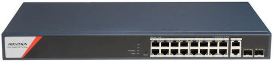 Hikvision DS-3E1520HP-SI-16P2T2F Managed L2 PoE Switch με 16 Θύρες Gigabit (1Gbps) Ethernet
