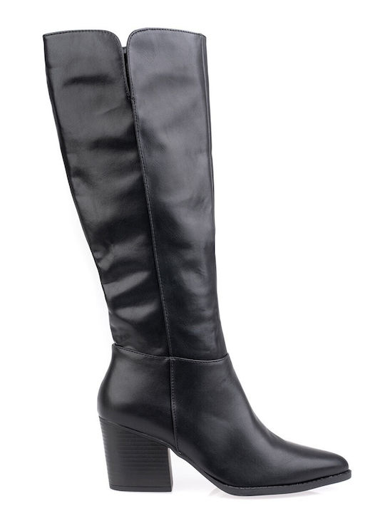 Fshoes Fshoes Γυναικείες Μπότες με Μεσαίο Τακούνι Μαύρες
