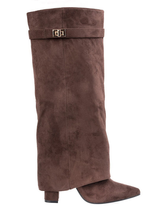 Fshoes Fshoes Women's Boots with High Heel Brown