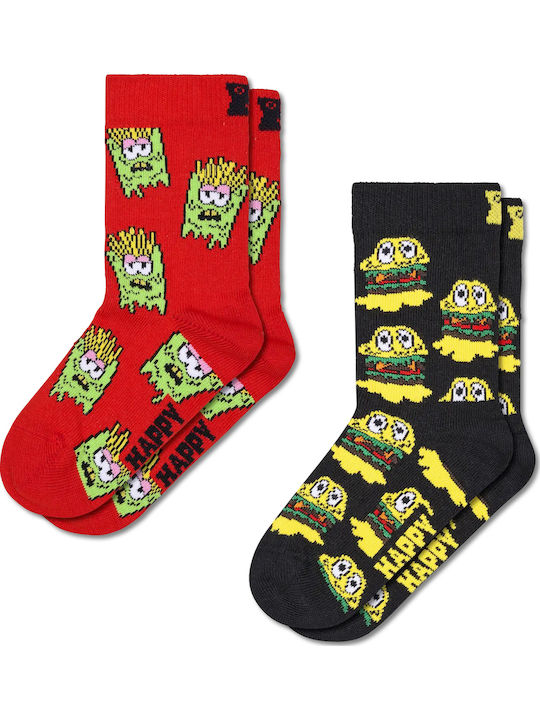Happy Socks Kids' Socks Happy Socks Black/Red 2 Pair