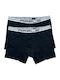 Herren Boxershorts Schwarz-Blau 2er Pack