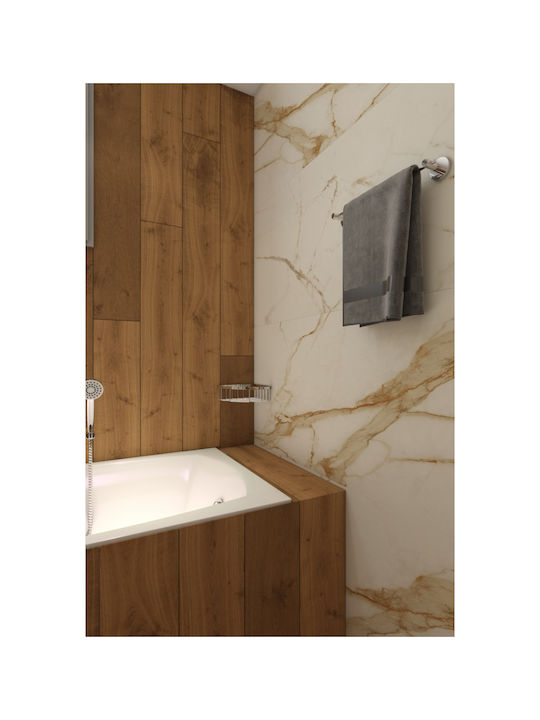 Piccadilly Single Wall-Mounted Bathroom Rail with Screws Silver